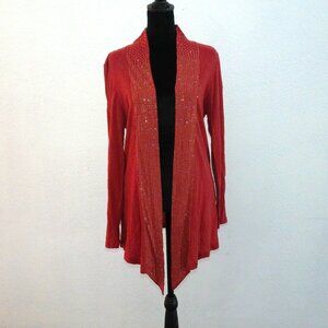 Level Eight, red long sleeve cover up clothes, with little tiny golden studs det